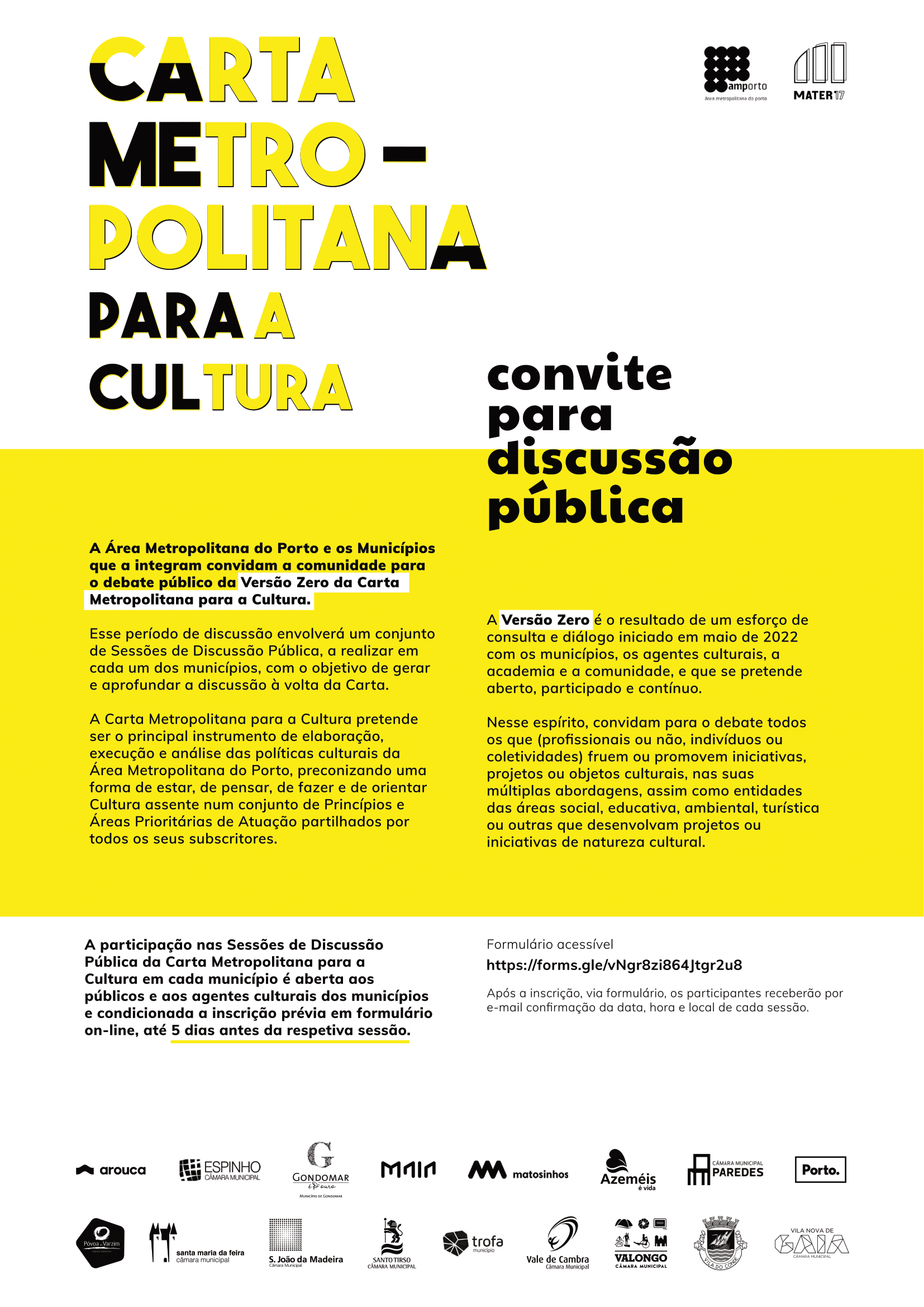Convite Discussão Carta Metropolitana para a Cultura 1